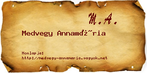 Medvegy Annamária névjegykártya